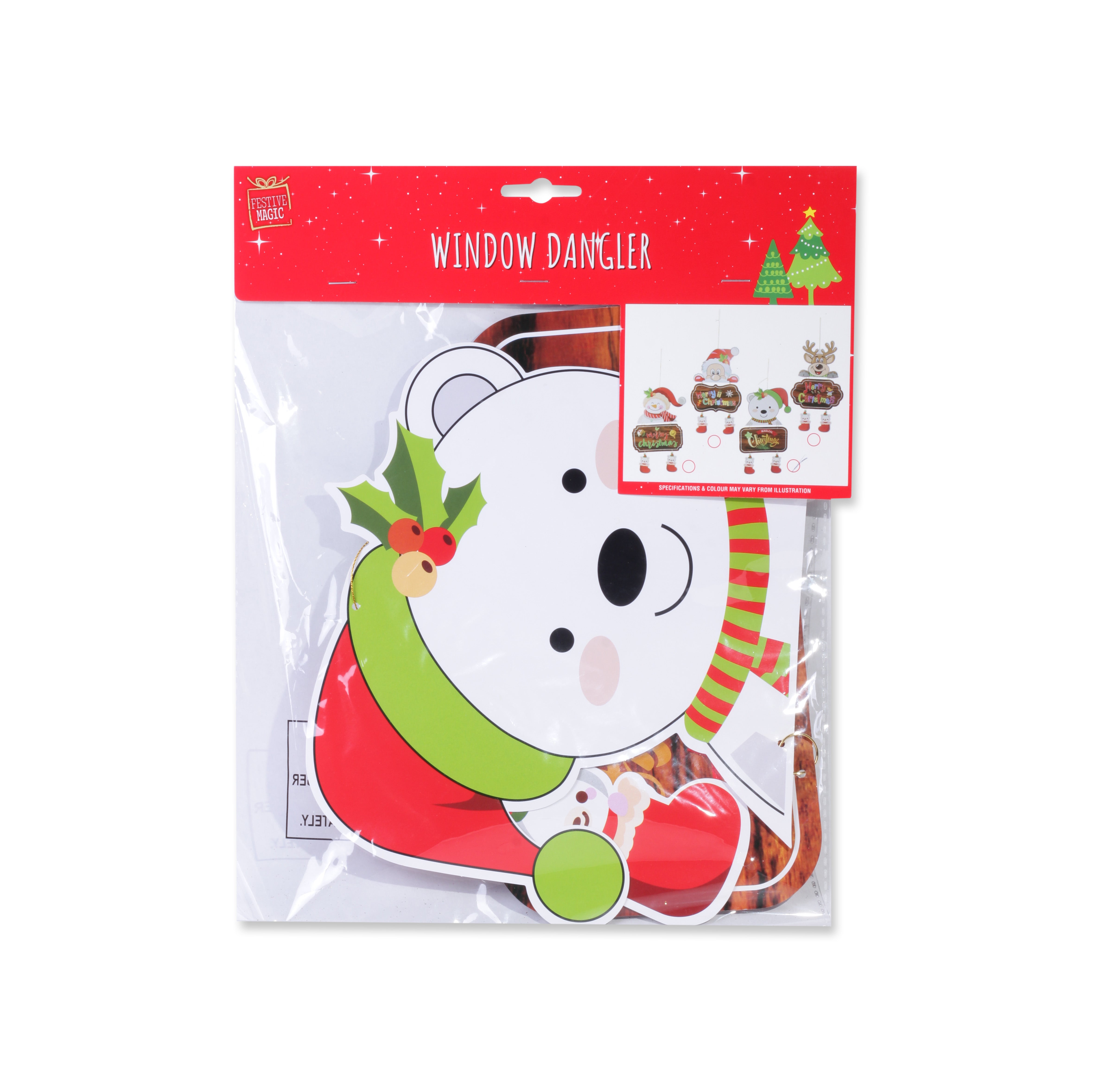 Christmas Character Window Dangler Assorted 1Pc