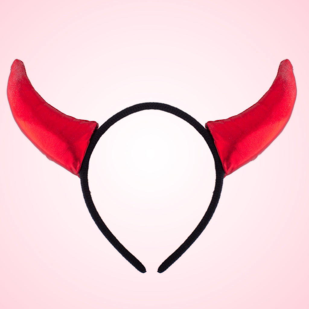 Devil Horn Hair Band Shimmery Red 1pc