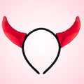 Devil Horn Hair Band Shimmery Red 1pc