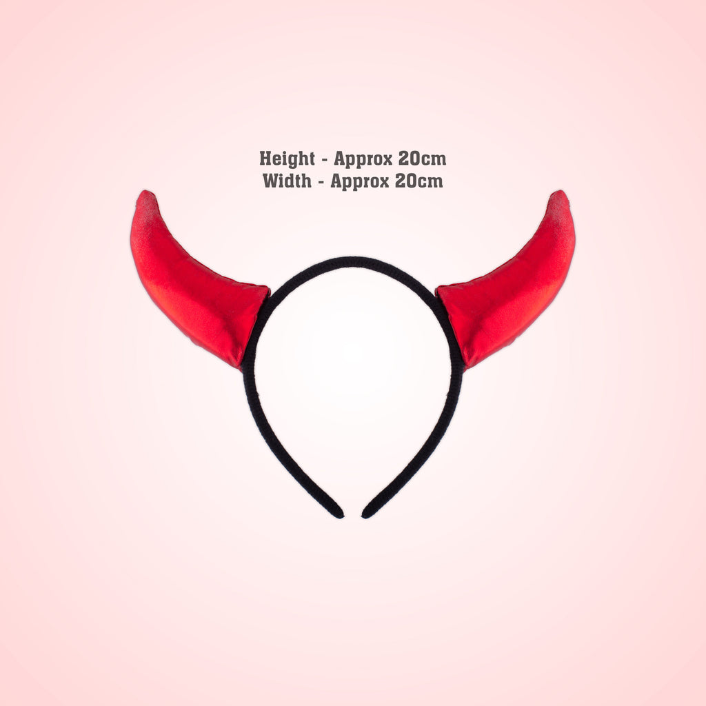 Devil Horn Hair Band Shimmery Red 1pc