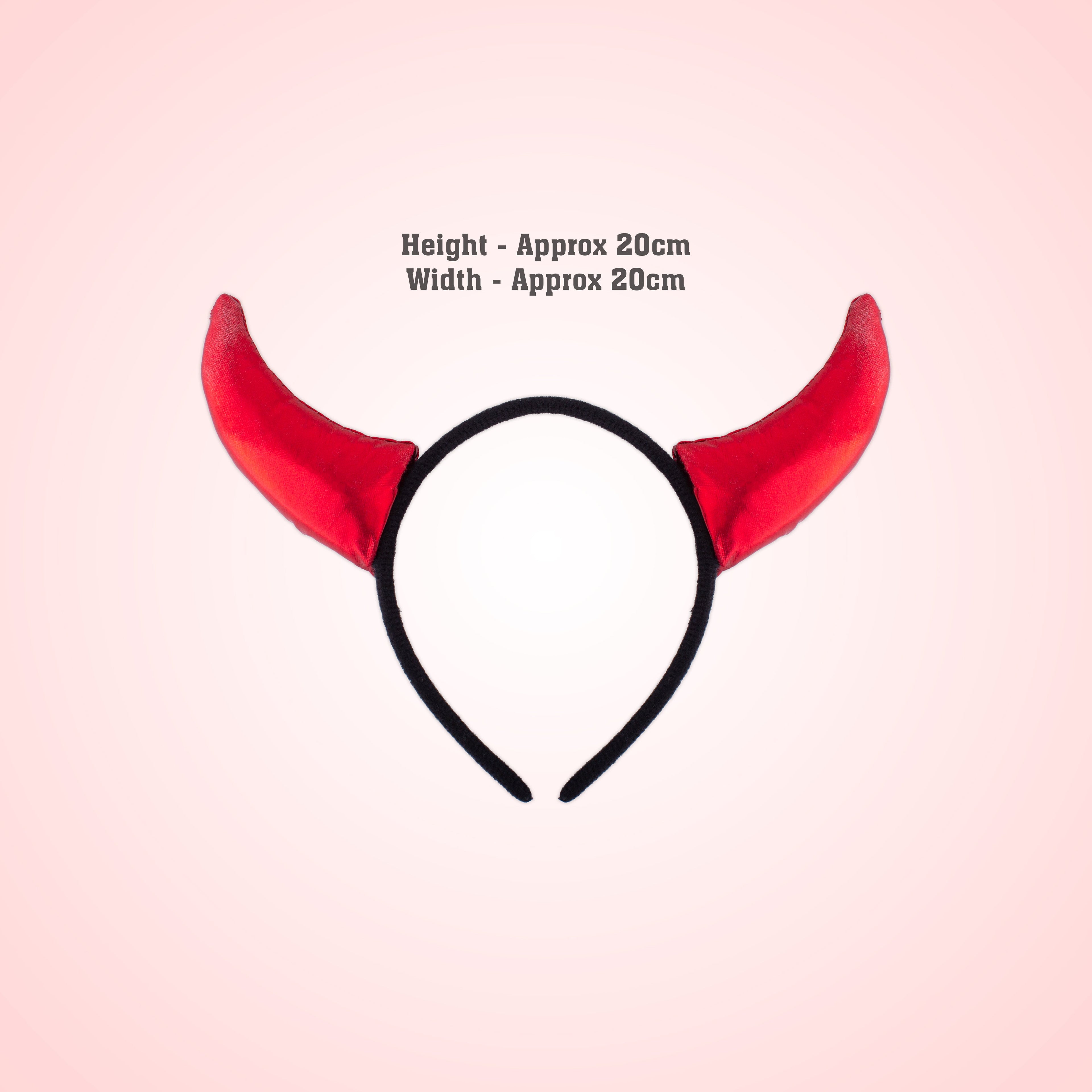 Devil Horn Hair Band Shimmery Red 1pc