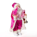 Santa Figurine With Tree Pink 45cm 1pc