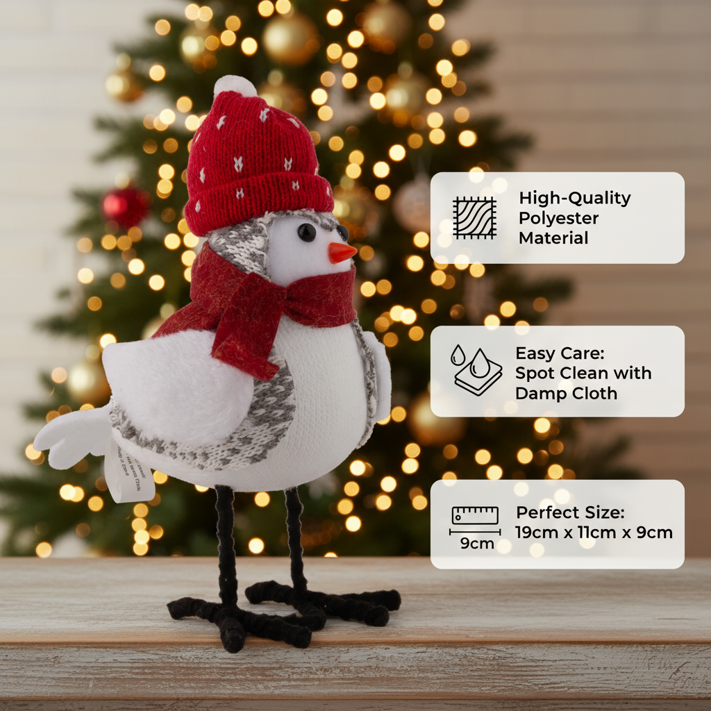 Christmas Decoration Snow Birdie 19 X 11 X 9cm 1pc
