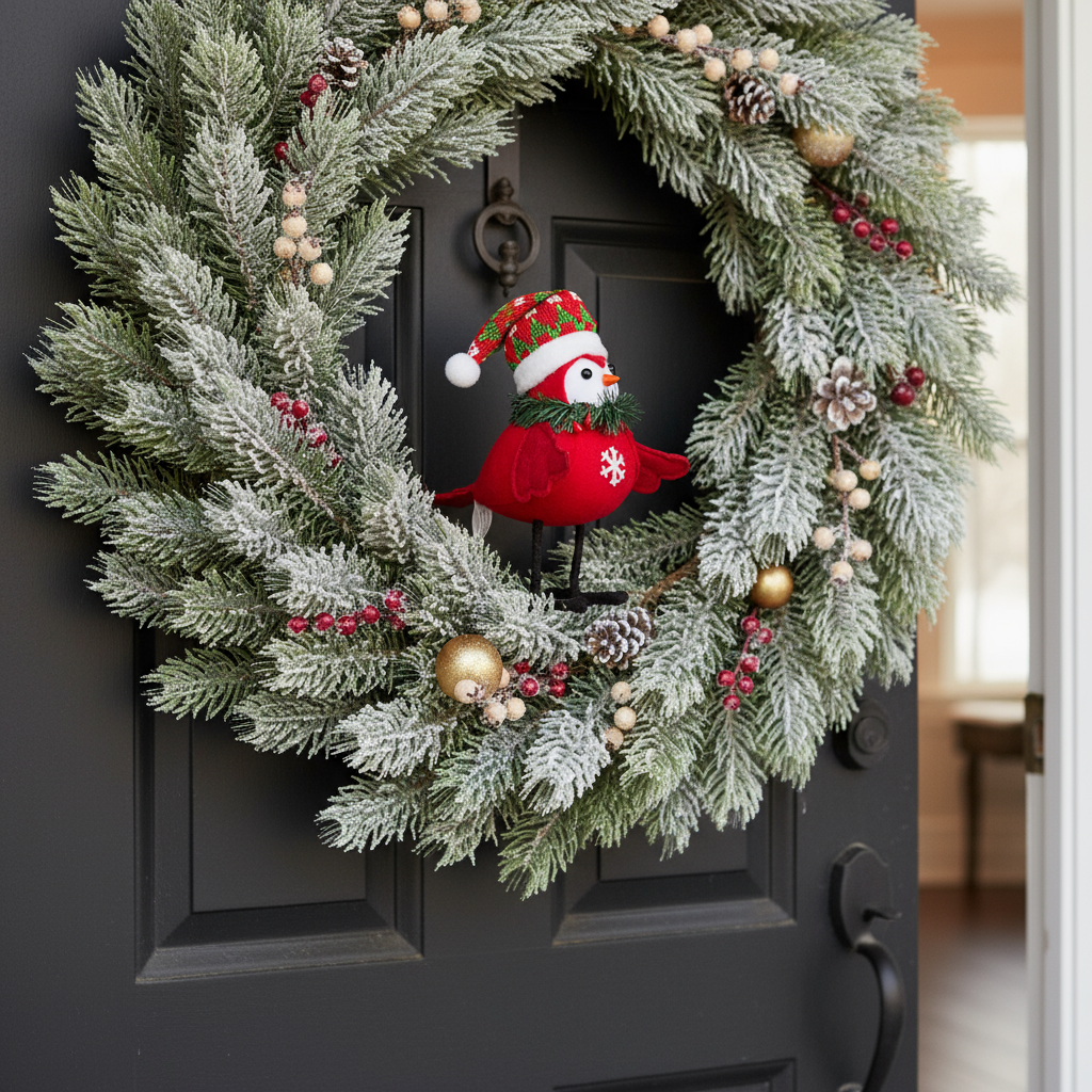 Christmas Decoration Festive Bird 19 X 11 X 9cm 1pc