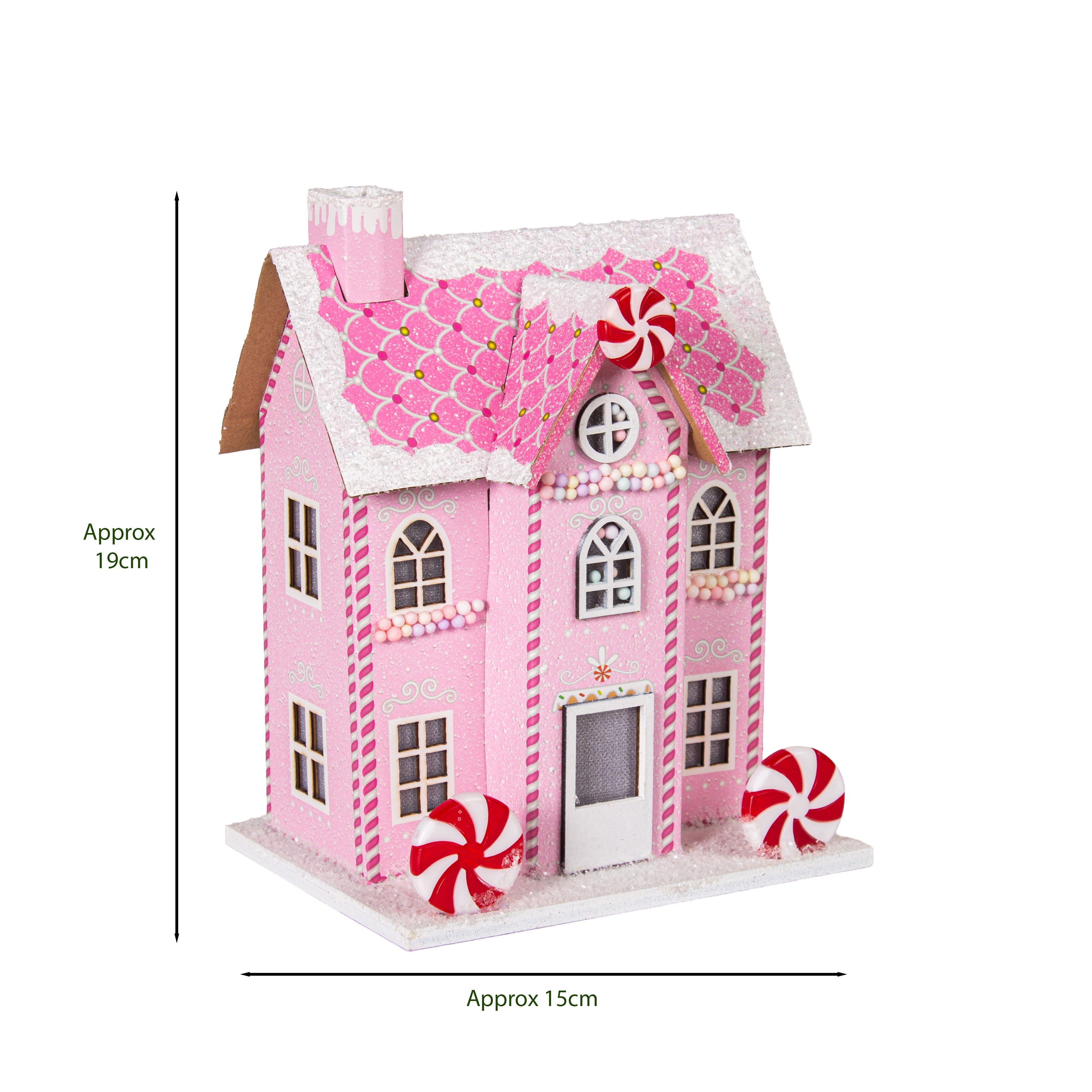Peppermint Candy House Pink 15.5 X 12 X 21cm 1pc