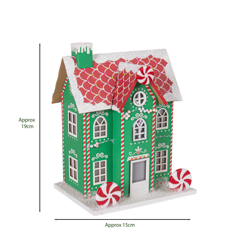 Peppermint Candy House Green 15.5 X 12 X 21cm 1pc