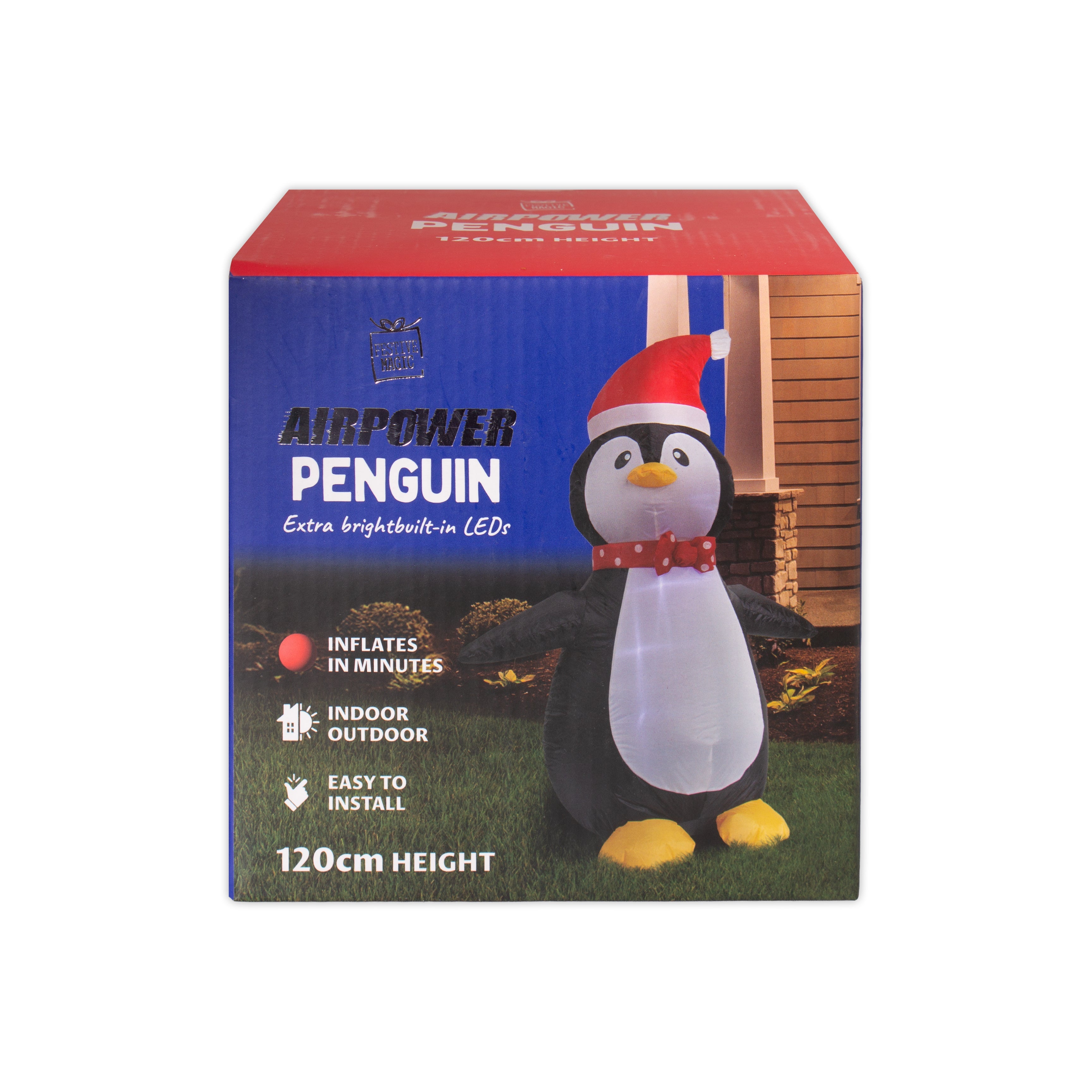 LED - Inflatable Christmas Decoration Electric Air Power Blow Up With Light Penguin 120cm 1pc