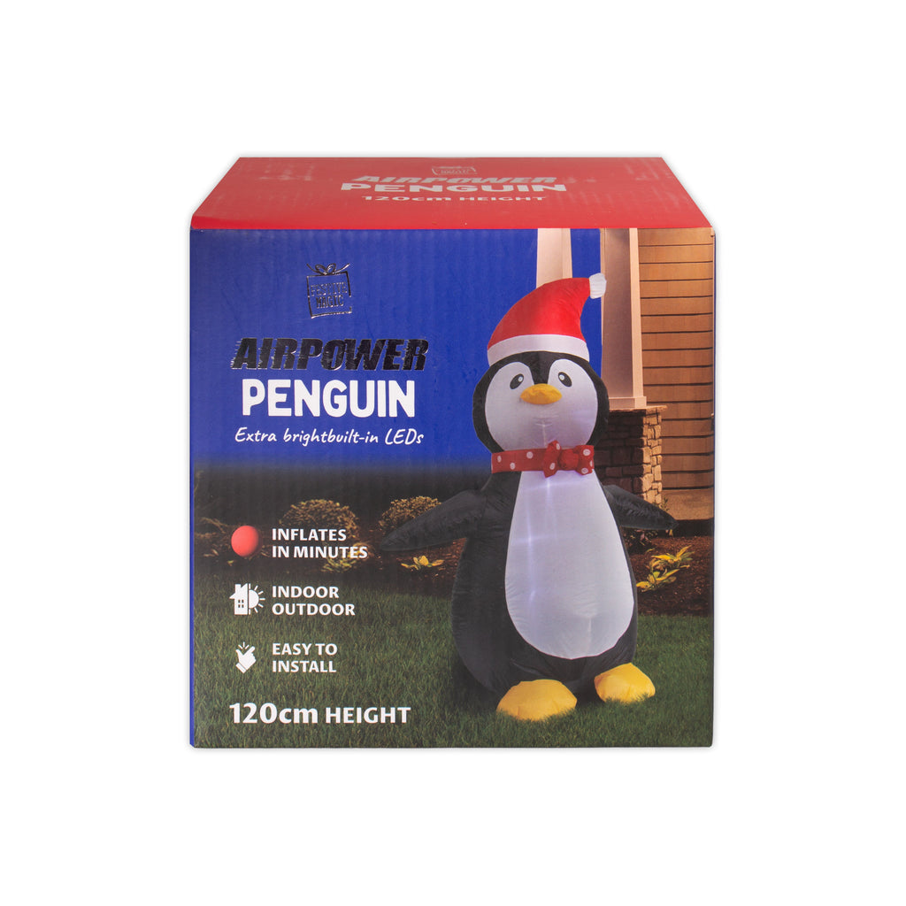 LED - Inflatable Christmas Decoration Electric Air Power Blow Up With Light Penguin 120cm 1pc