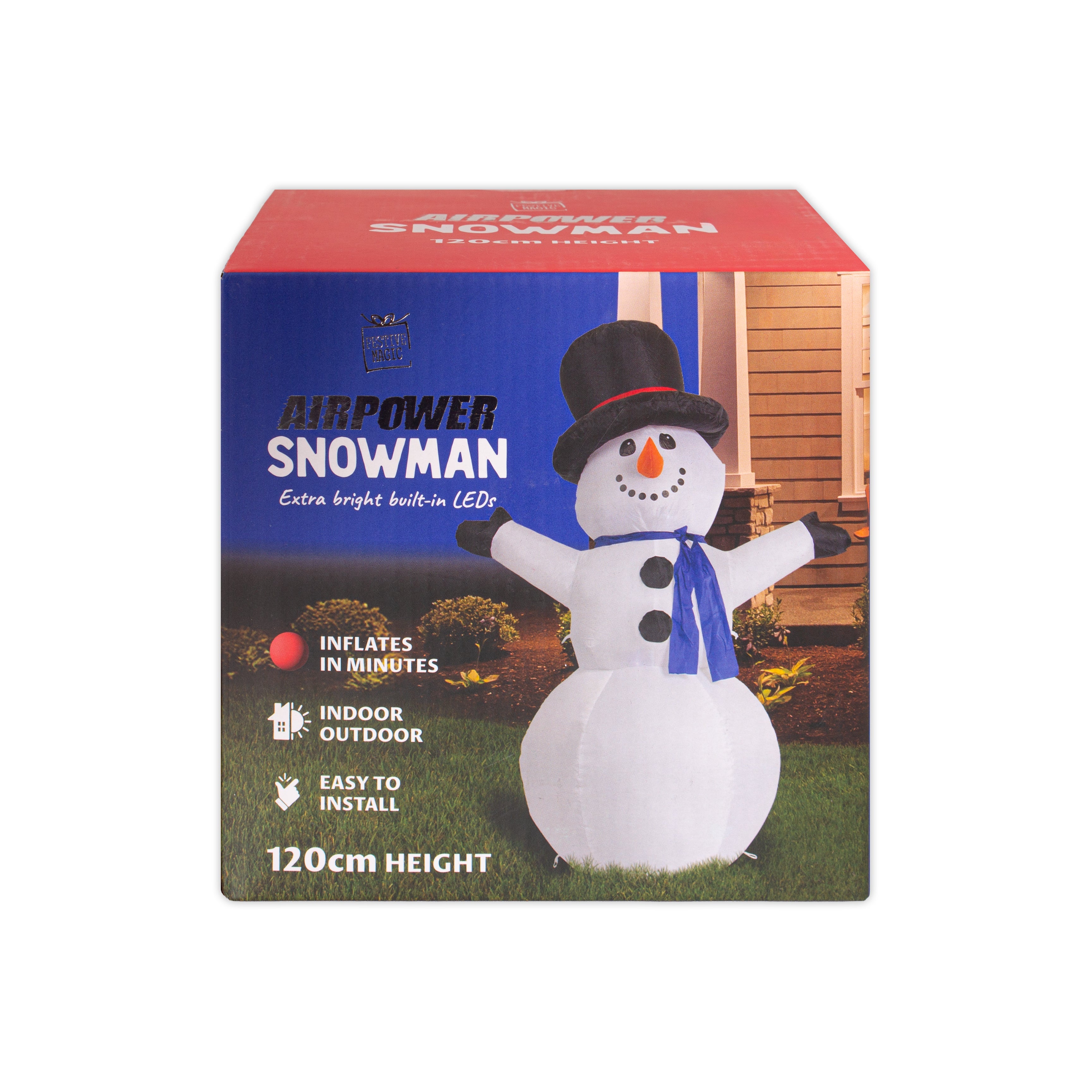 LED - Inflatable Christmas Decoration Electric Air Power Blow Up with Light Snowman 120cm 1pc