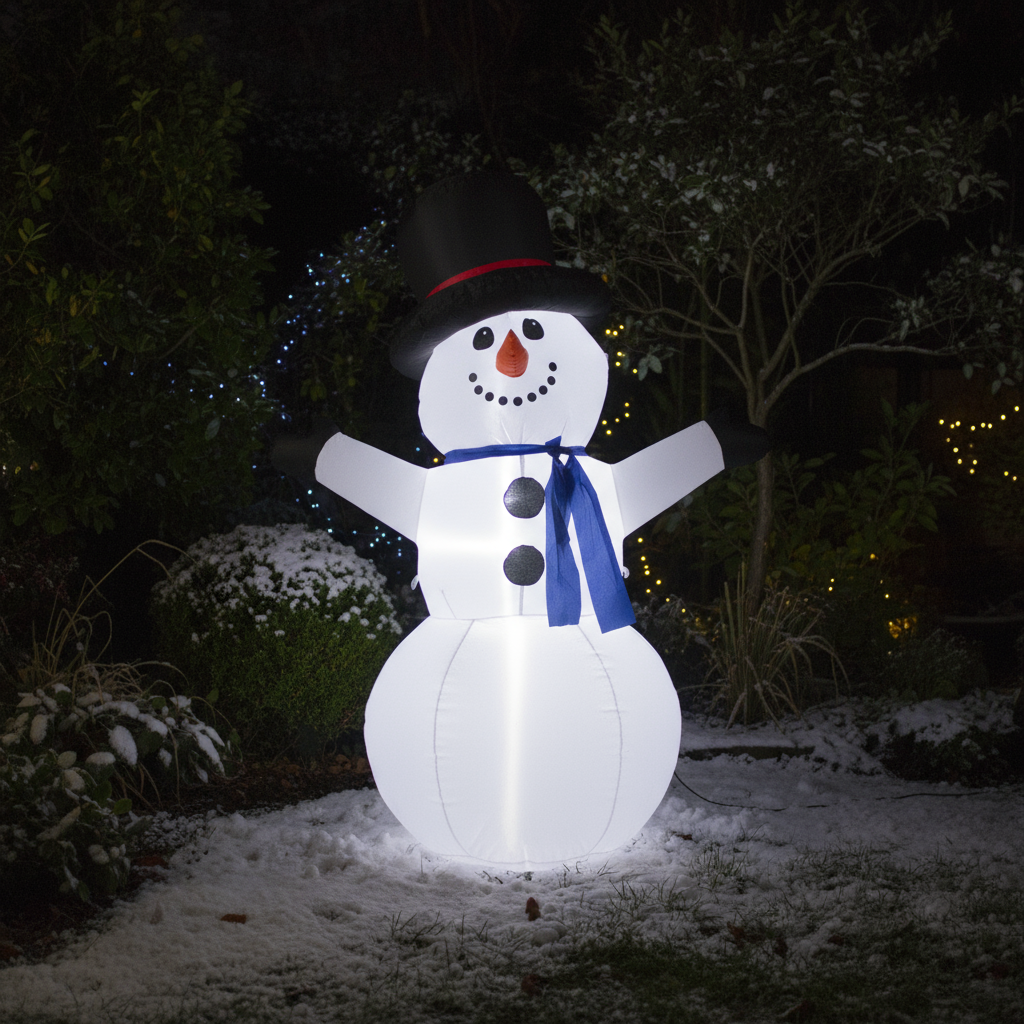 LED - Inflatable Christmas Decoration Electric Air Power Blow Up with Light Snowman 120cm 1pc
