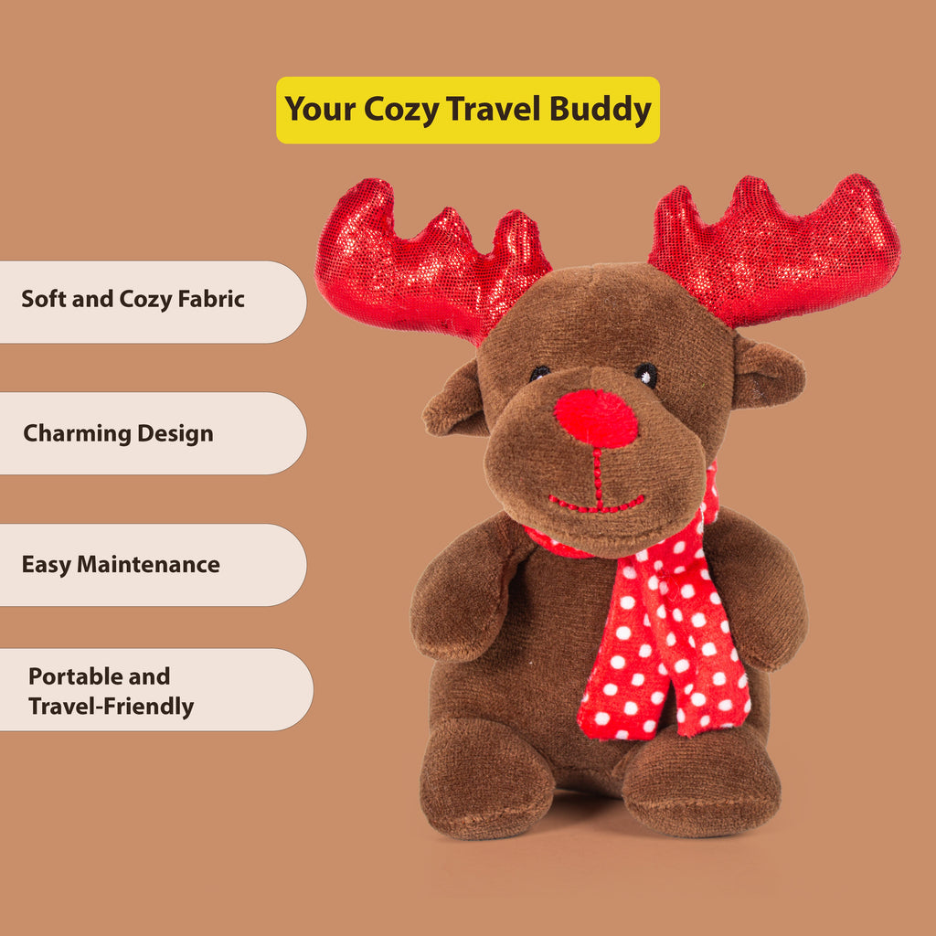 Christmas Soft Toys Moose 8 X 8 X 14cm 1pc