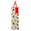 Christmas Wine Gift Bag with Glitter Holly Berry 12 X 10 X 36cm 1pc
