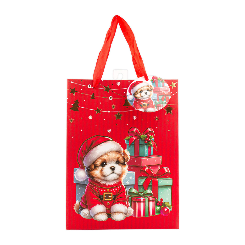 Festive Gift Bag With Foil Detailing Pawsome Gifts 18 X 8 X 24cm 1pc