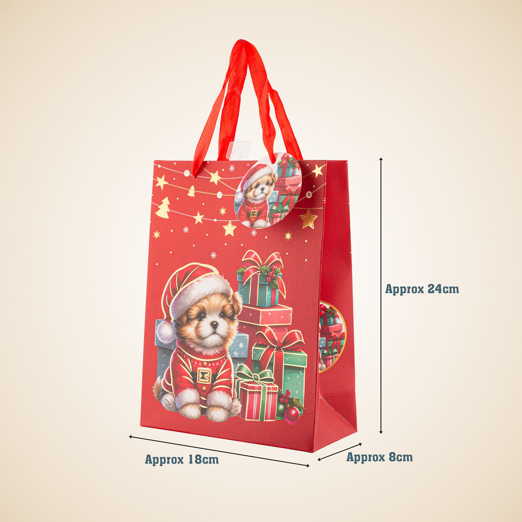 Festive Gift Bag With Foil Detailing Pawsome Gifts 18 X 8 X 24cm 1pc