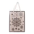 Festive Gift Bag With Foil Detailing Silver White Snowflakes 18 X 8 X 24cm 1pc