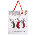 Christmas Gift Bag With Foil Detailing Festive Stockings 26 X 10 X 32cm 1pc