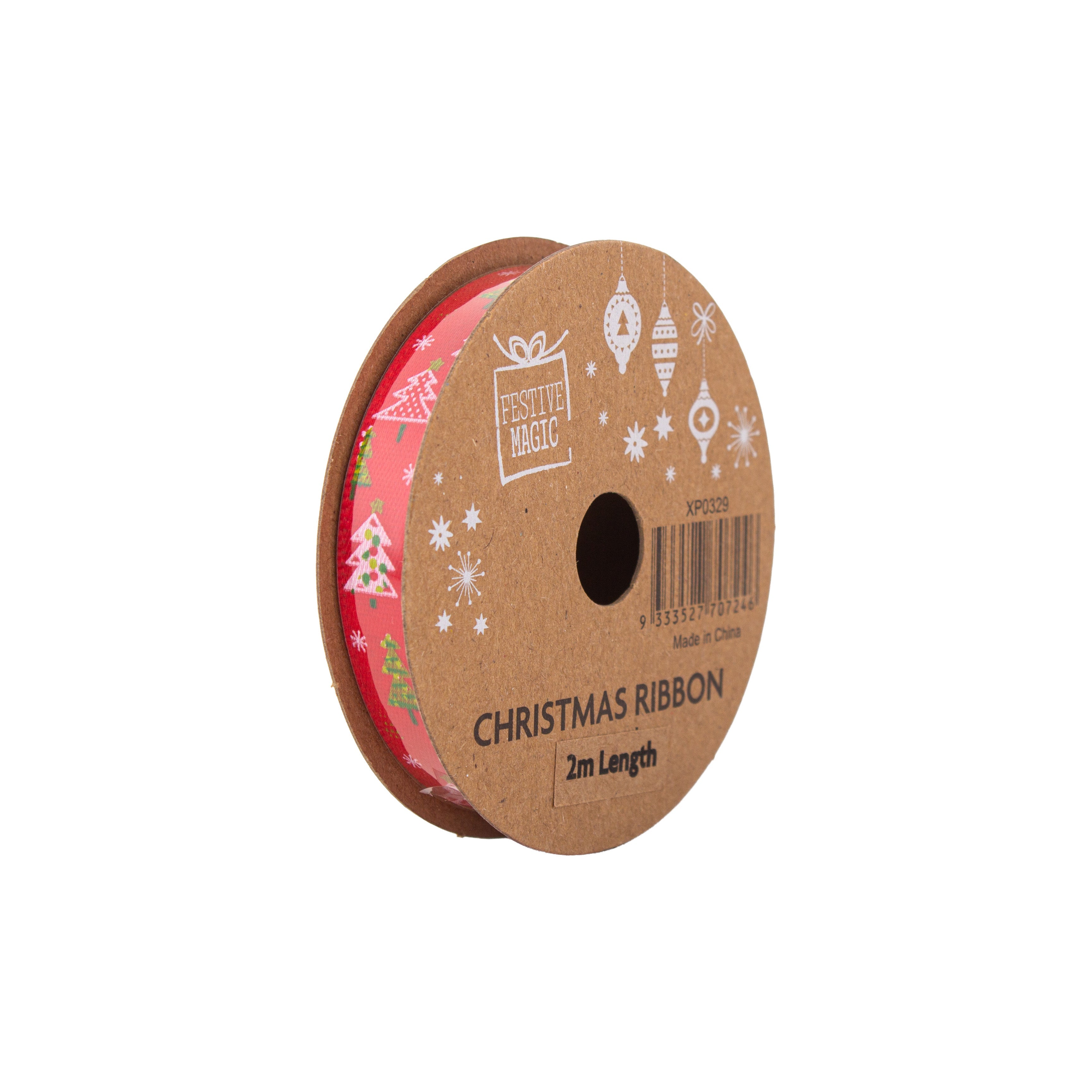 Christmas Ribbon Festive Celebration 10mm X 2m 4 Roll