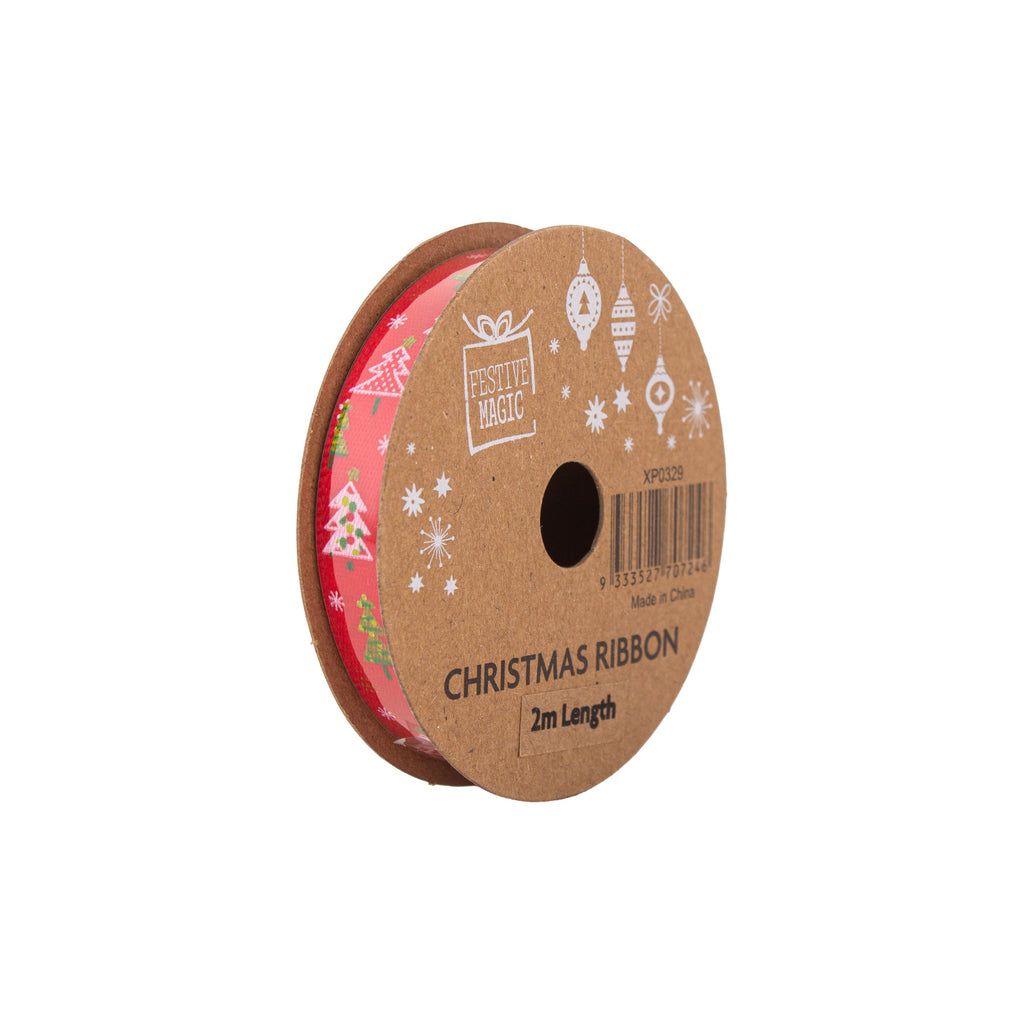Christmas Ribbon Festive Celebration 10mm X 2m 4 Roll
