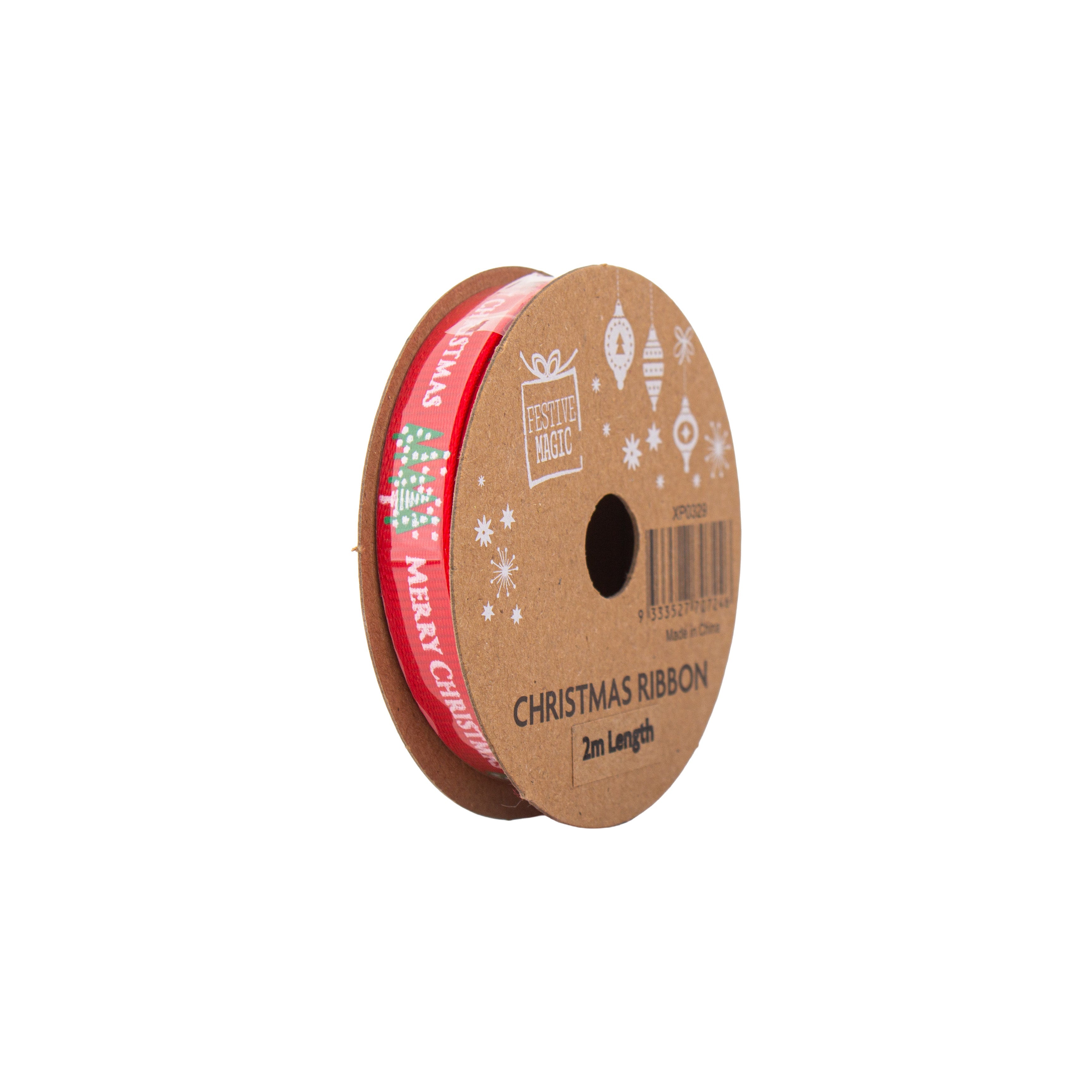 Christmas Ribbon Festive Celebration 10mm X 2m 4 Roll