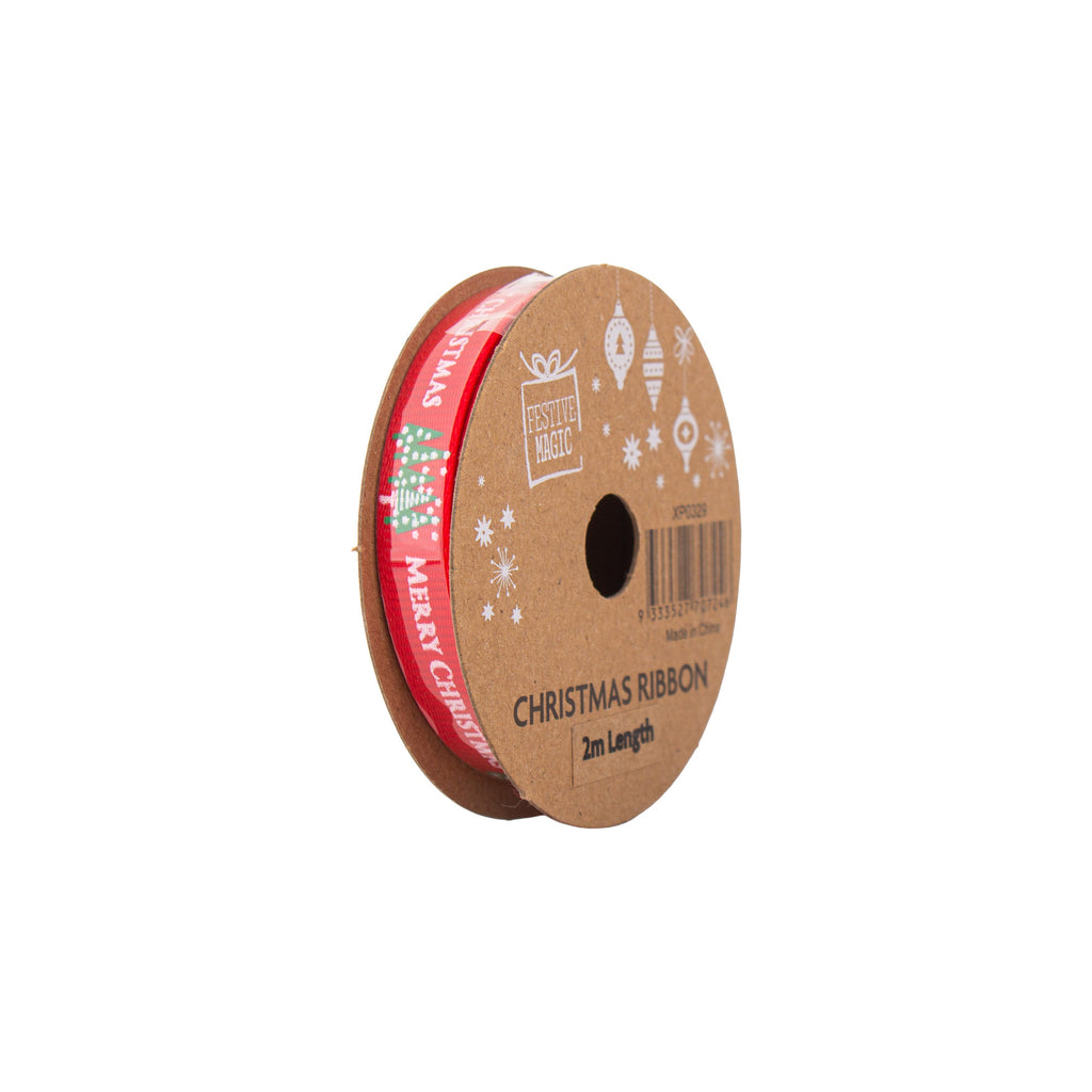 Christmas Ribbon Festive Celebration 10mm X 2m 4 Roll