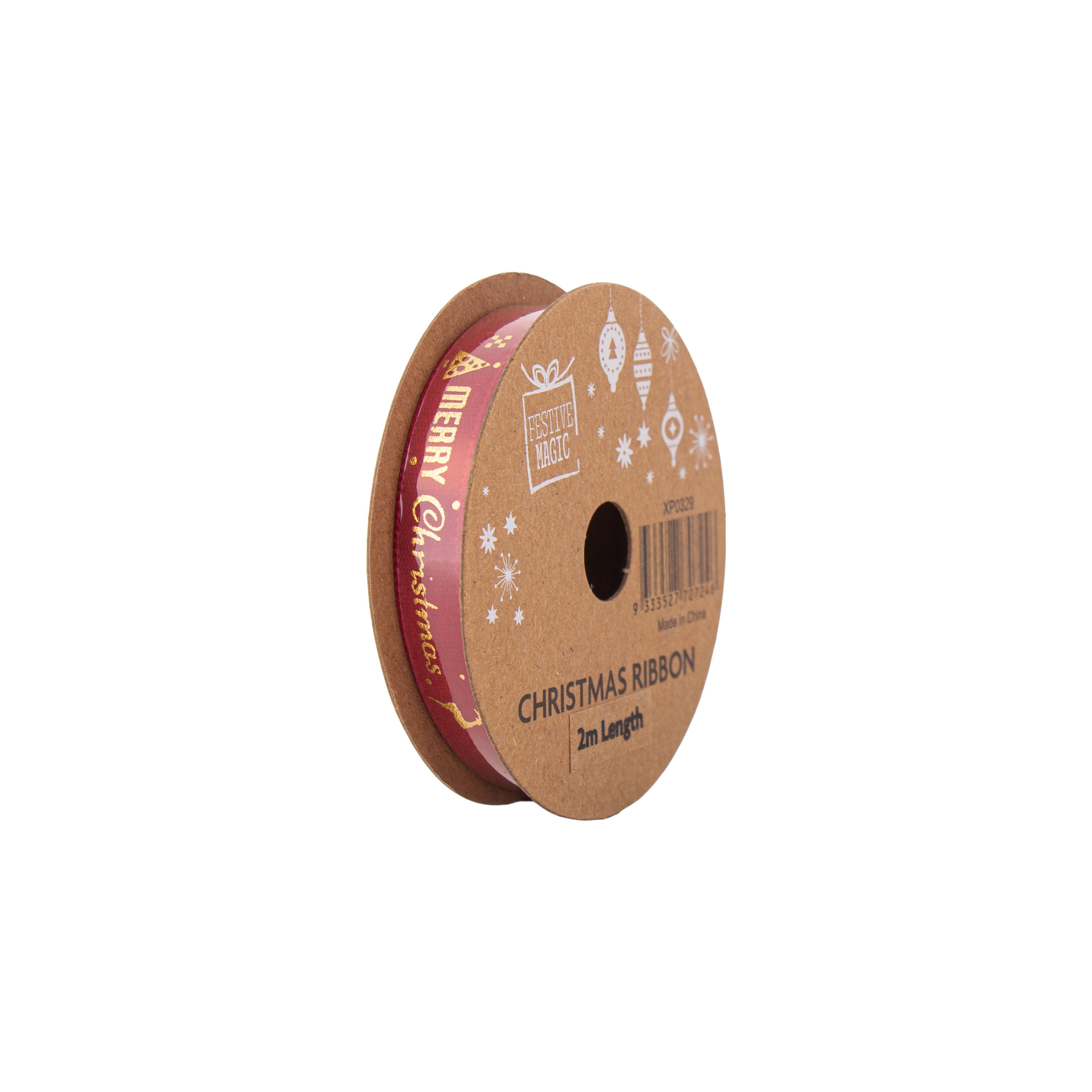 Christmas Ribbon Festive Celebration 10mm X 2m 4 Roll