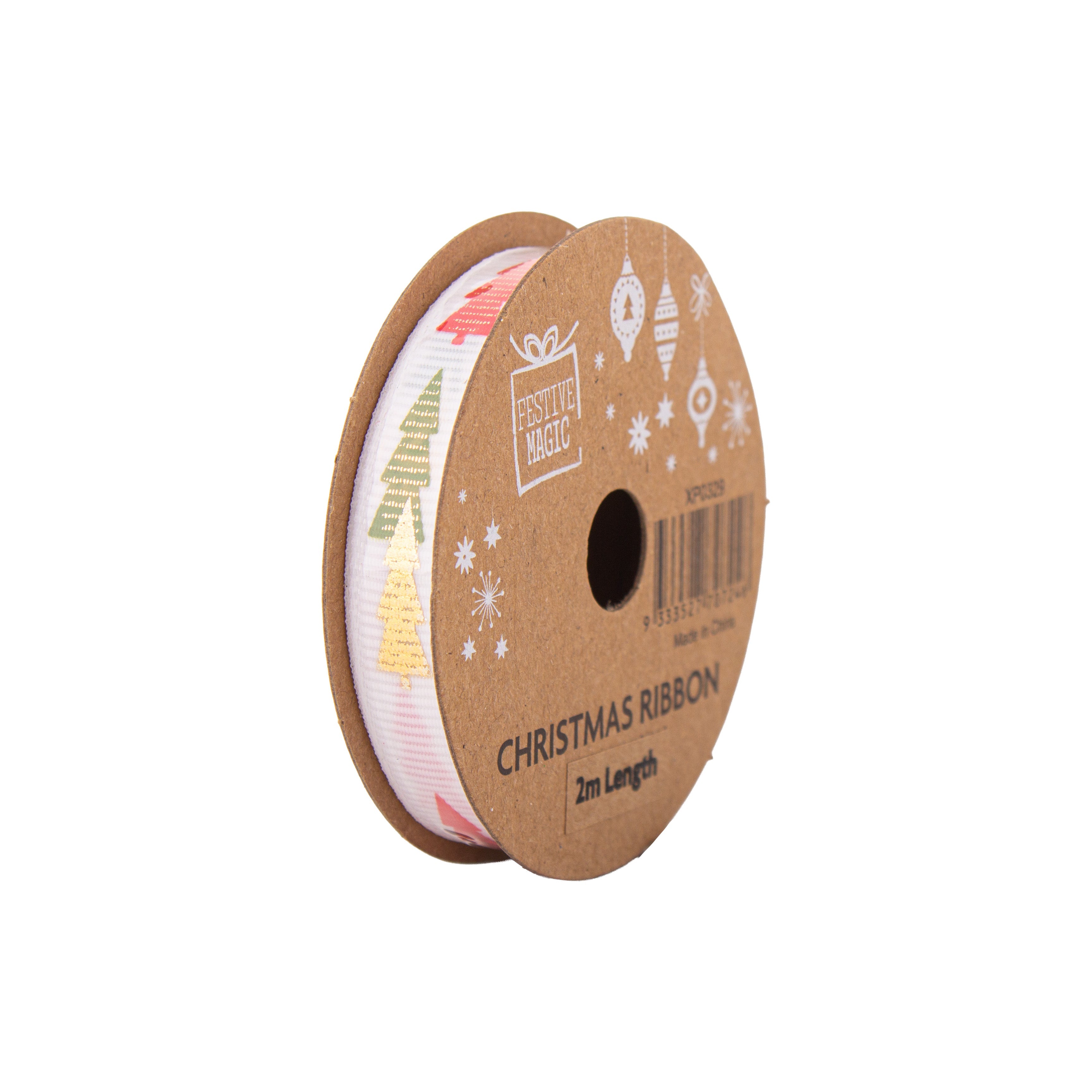 Christmas Ribbon Joyful Celebration 10mm X 2m 4 Roll