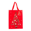 Christmas Gift Bag With Gold Foil Detailing Festive Tree 26 X 10 X 32cm 1pc
