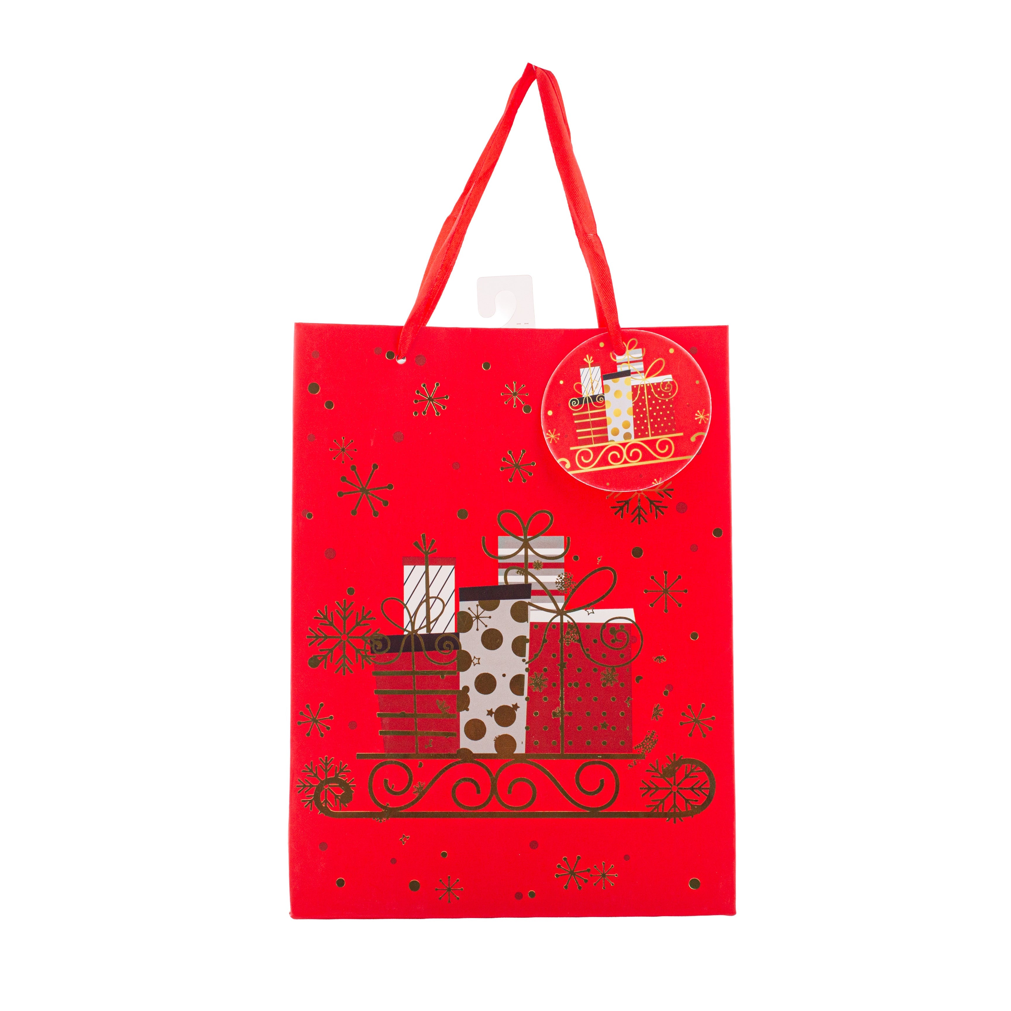 Christmas Gift Bag With Gold Foil Detailing Festive Gifts 26 X 10 X 32cm 1pc