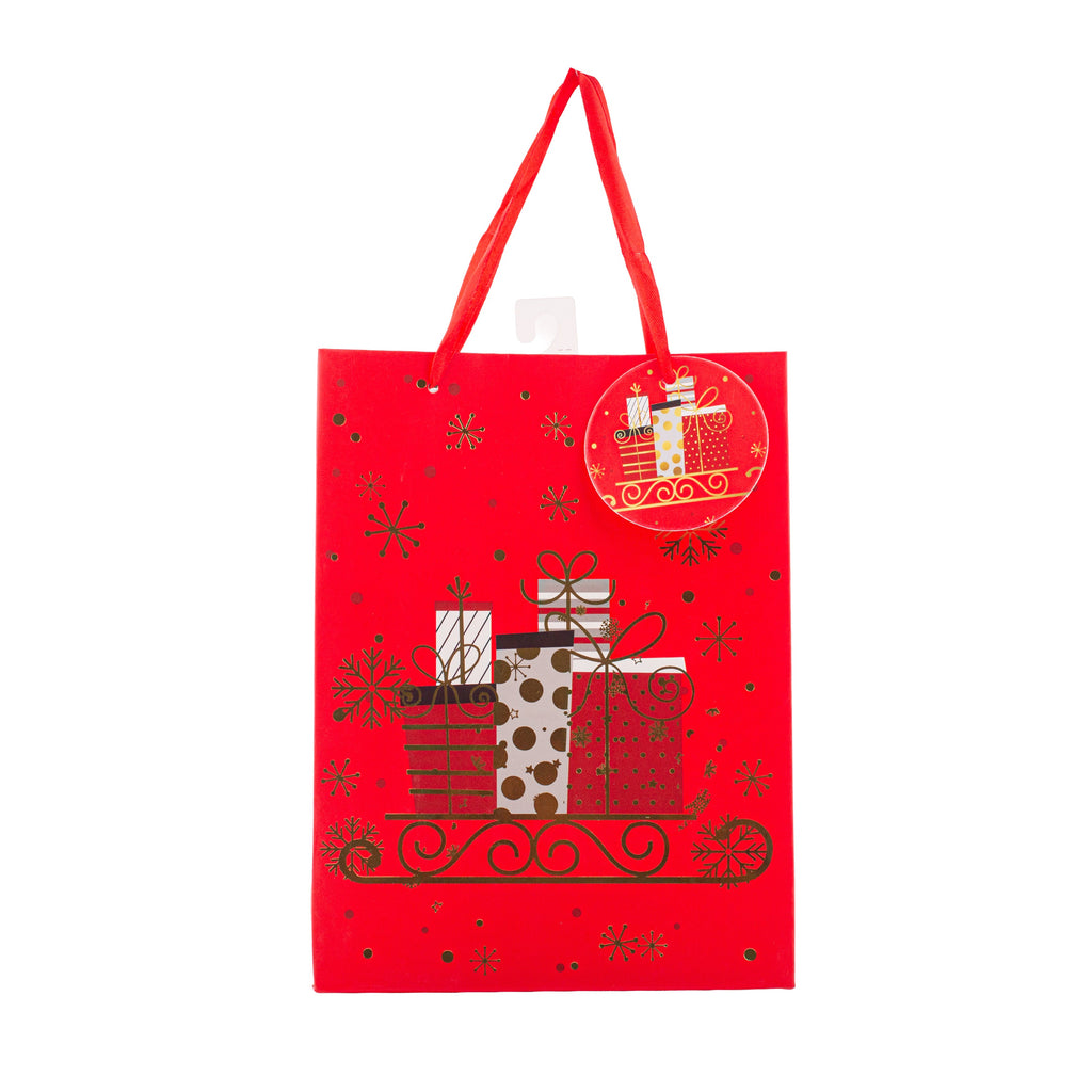 Christmas Gift Bag With Gold Foil Detailing Festive Gifts 26 X 10 X 32cm 1pc