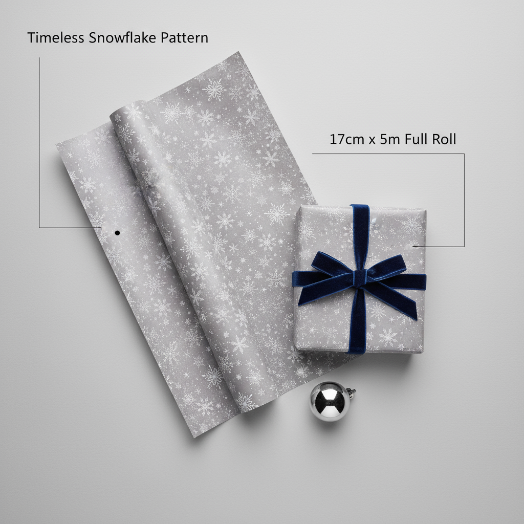 Christmas Gift Wrapping Paper Twinkling Stars 70cm X 5m 1pc Roll