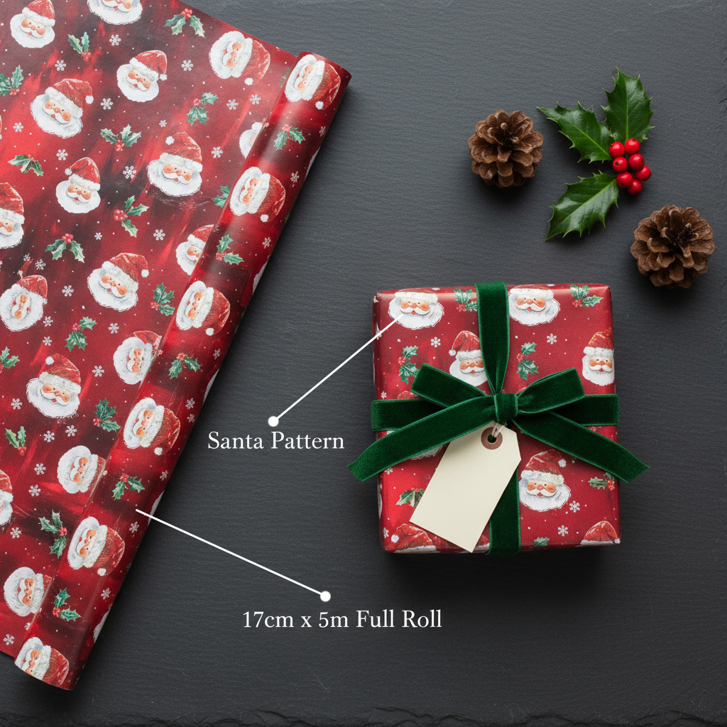 Christmas Gift Wrapping Paper Santa 70cm X 5m 1pc Roll