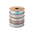 Ribbon Festive Collection Silver Frost 2.7m 5pcs Roll