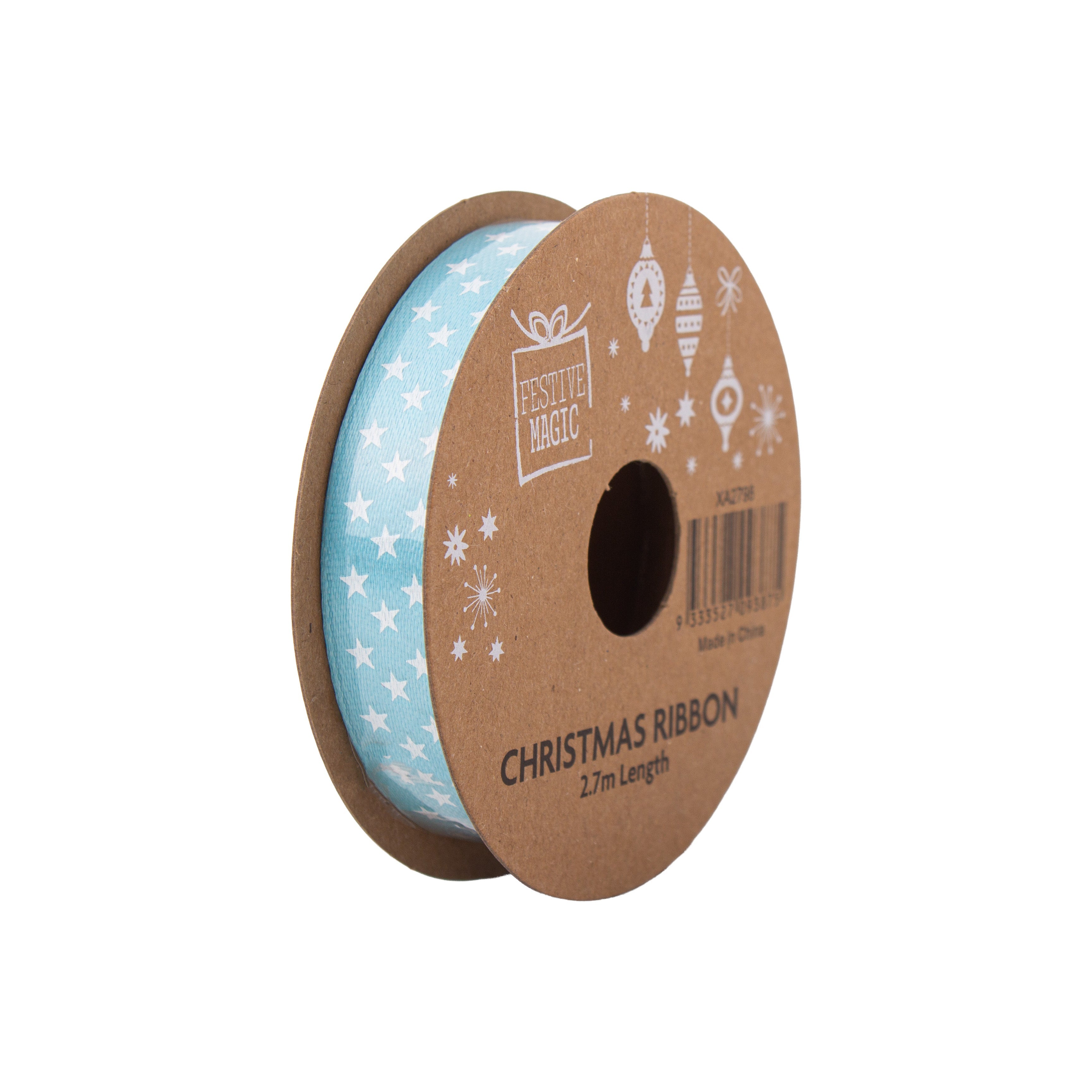 Ribbon Festive Collection Silver Frost 2.7m 5pcs Roll