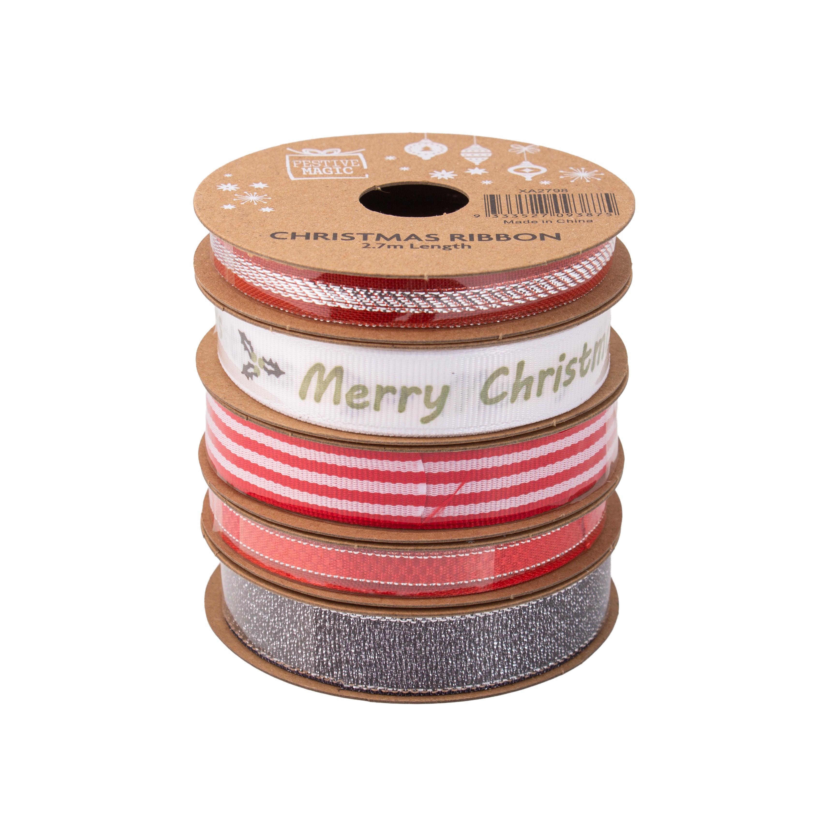 Ribbon Festive Collection Rosy Shimmer 2.7m 5pcs Roll