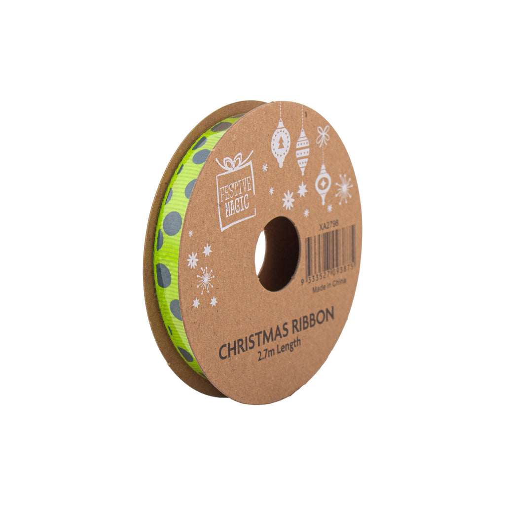 Ribbon Festive Collection Cheerful Mix 2.7m 5pcs Roll