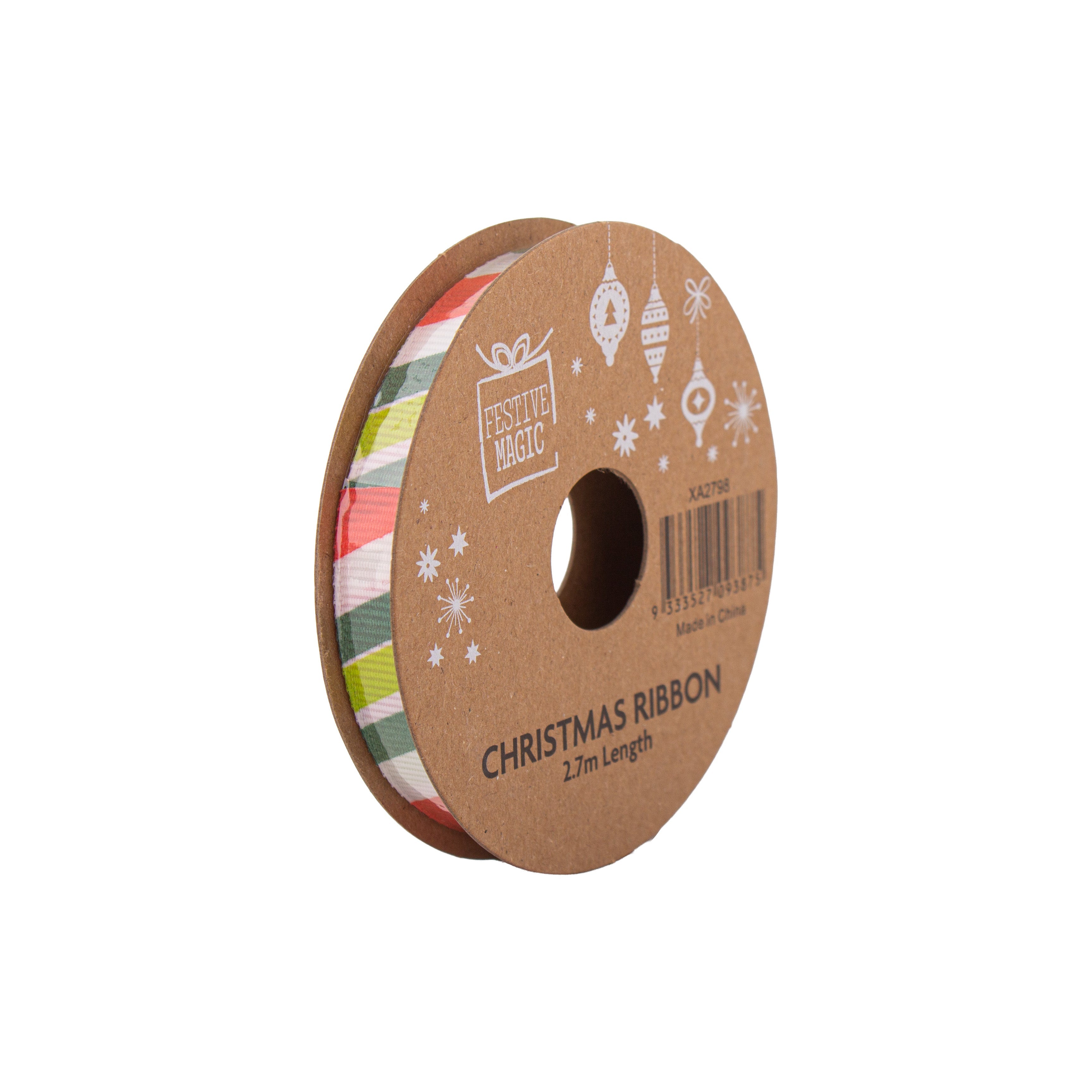 Ribbon Festive Collection Cheerful Mix 2.7m 5pcs Roll