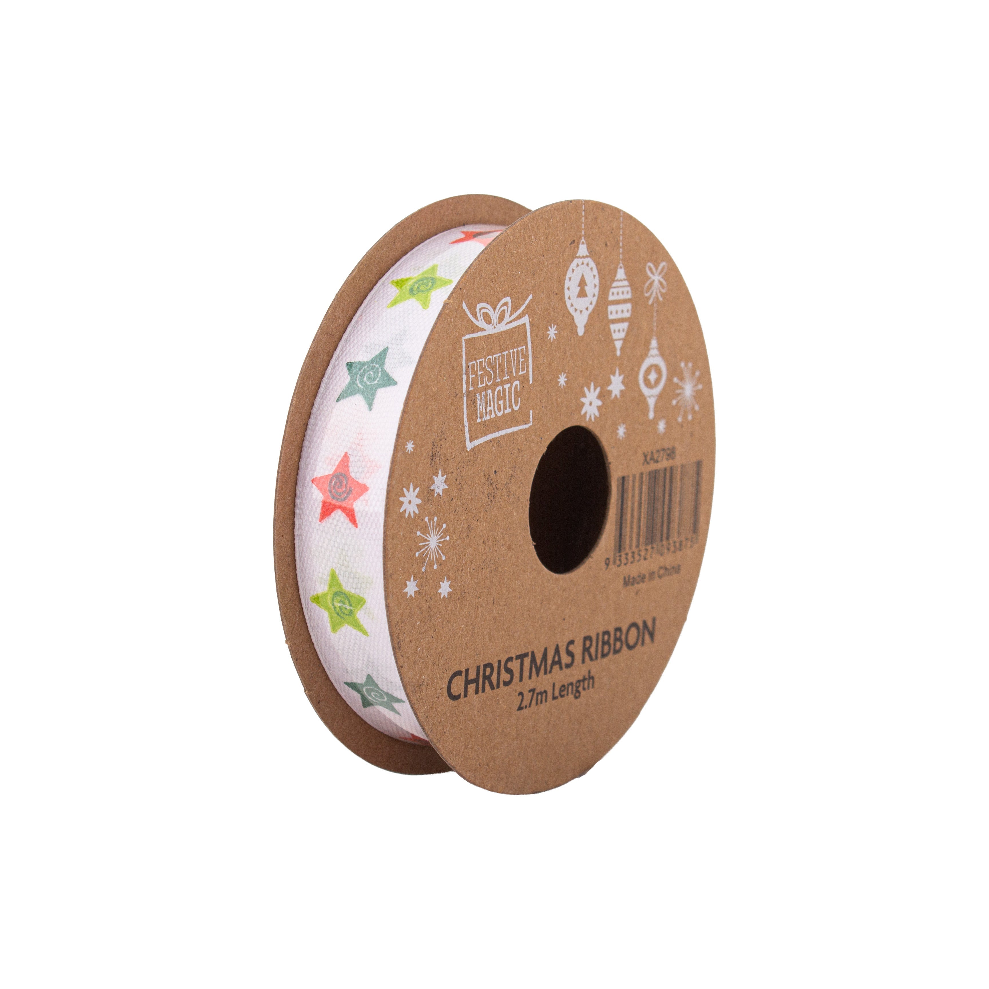 Ribbon Festive Collection Cheerful Mix 2.7m 5pcs Roll