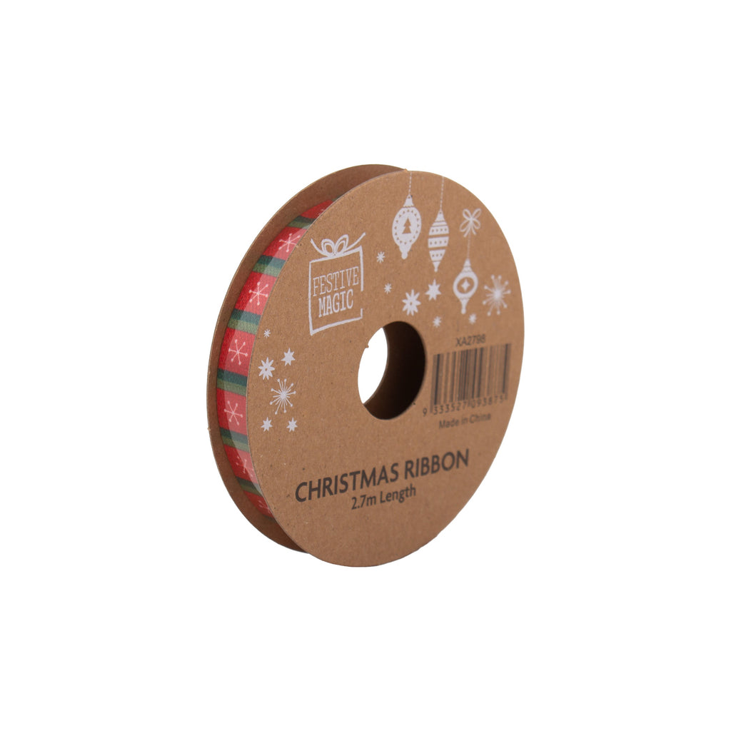 Ribbon Festive Collection Merry Mix 2.7m 5pcs Roll