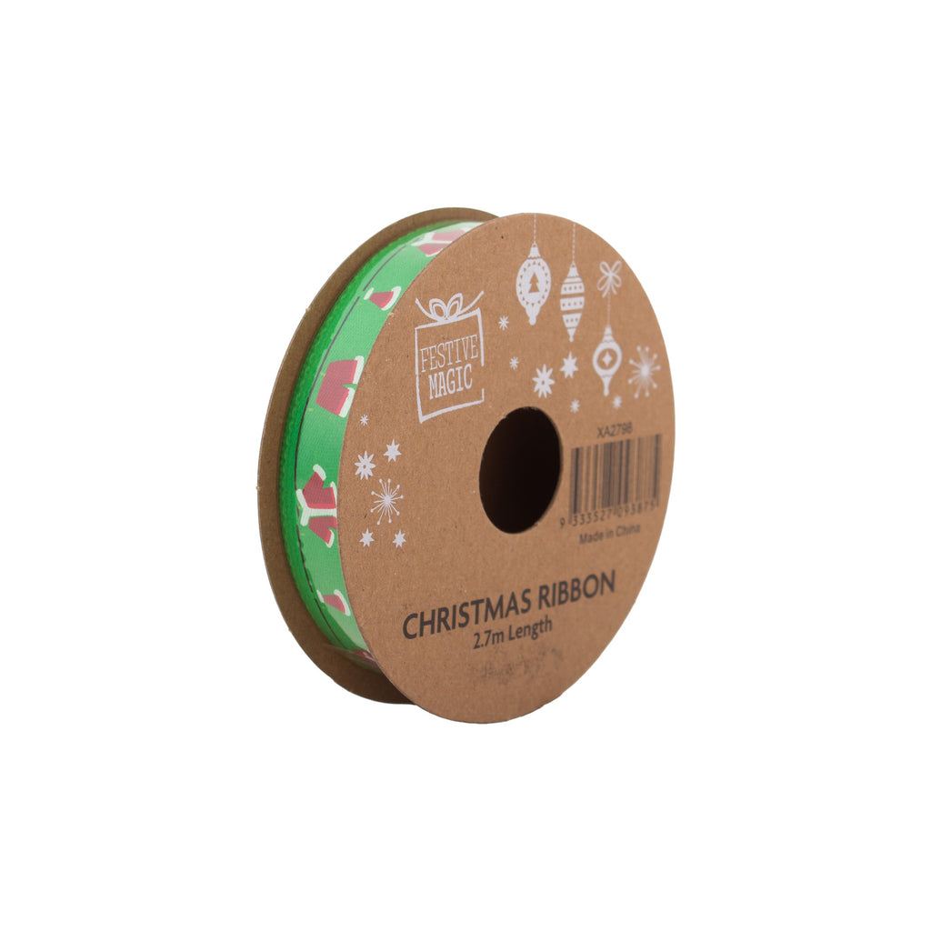 Ribbon Festive Collection Merry Mix 2.7m 5pcs Roll