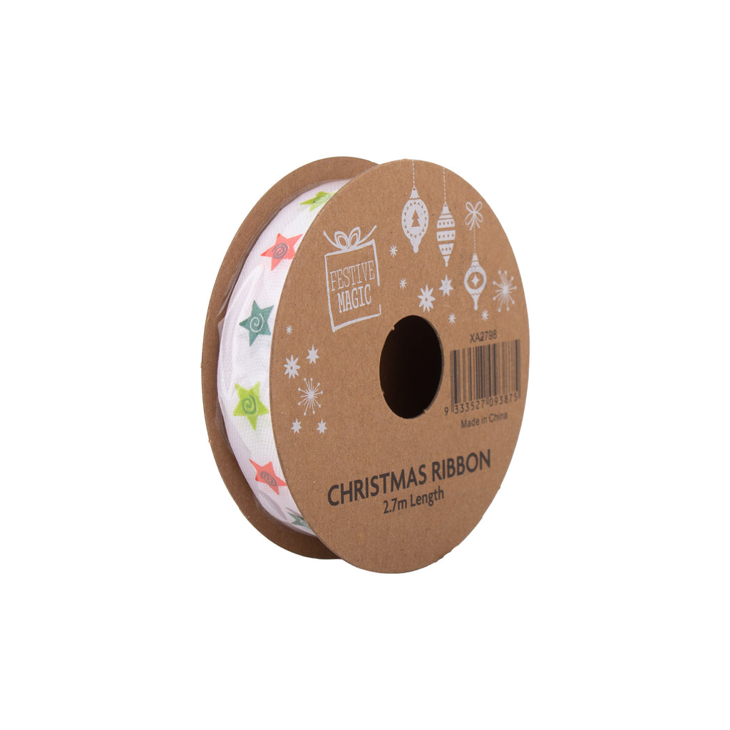 Ribbon Festive Collection Merry Mix 2.7m 5pcs Roll