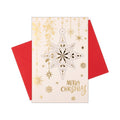 Christmas Greeting Card with Foil Detailing & Envelope Festive Stars 11.8 X 17.8cm 1pc