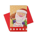 Christmas Glitter Greeting Card & Envelope Santa Greetings 11.8 X 17.8cm 1pc