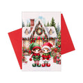 Christmas Glitter Greeting Card & Envelope Christmas Elves 11.8 X 17.8cm 1pc