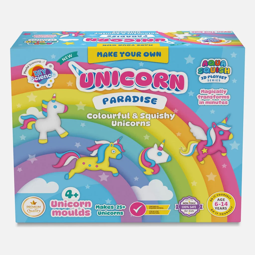 DIY Aqua Squish Make 3D Squishy Unicorns with Moulds and Slime Unicorn Paradise Box