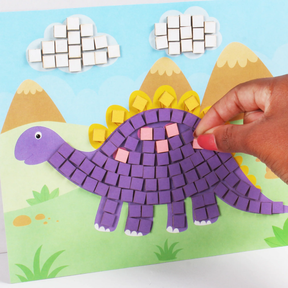 Mosaic Art Decor Peel And Stick Dinosaur 17 X 21Cm 1Pack