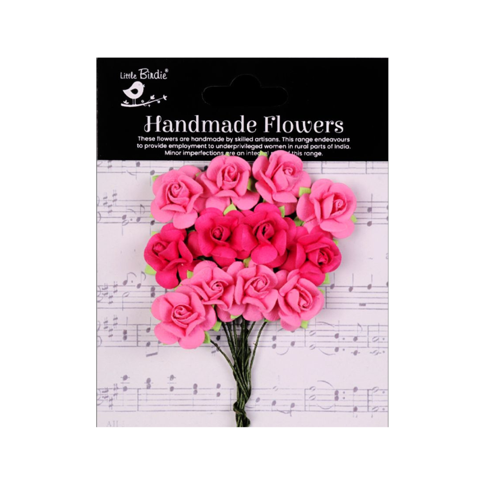 Handmade flowers Precious Pink Catalina Approx 2.5cm 12pc