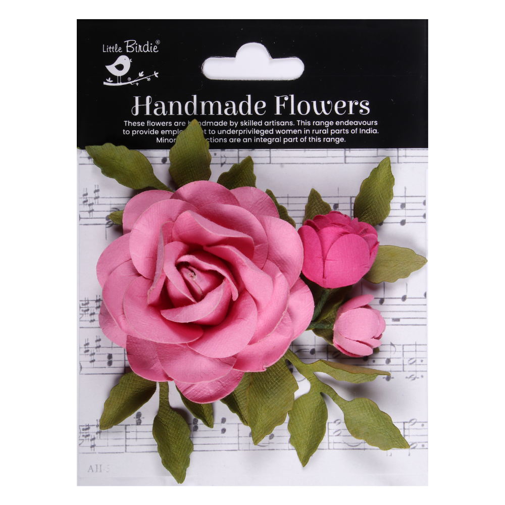 Handmade Flowers Precious Pink Irma Approx 12.5cm 1pc