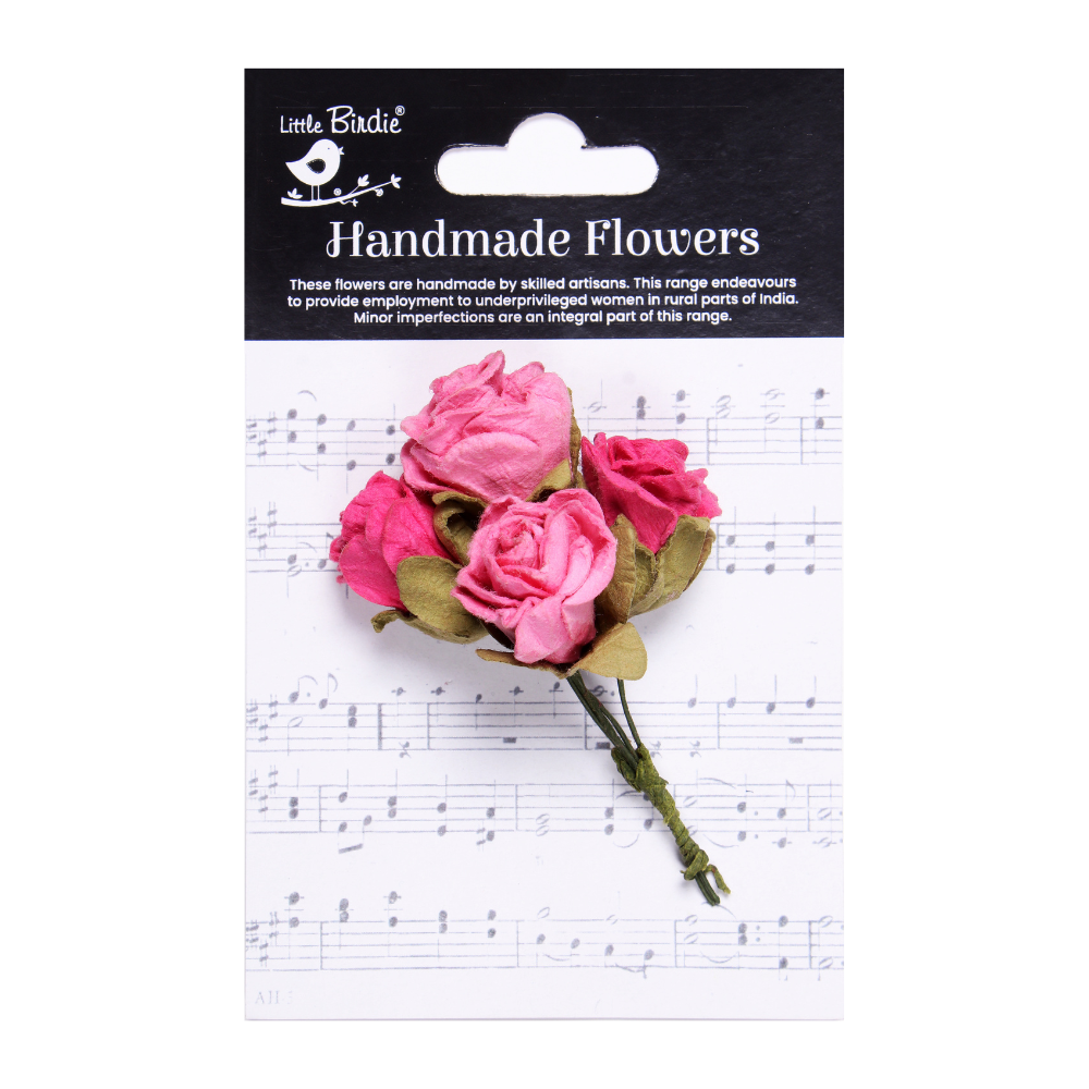 Handmade Flowers Precious Pink Leonie Approx 5.5cm 1pc