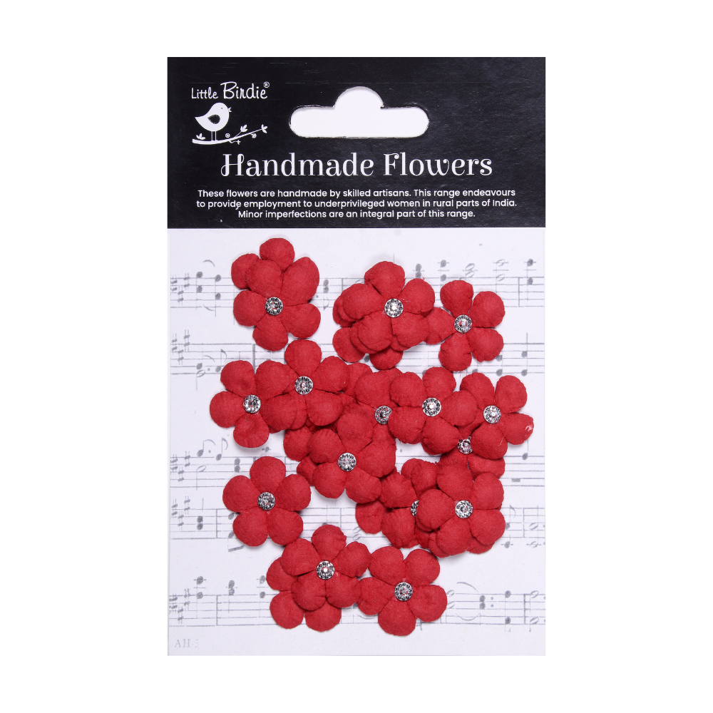 Handmade Flowers Cardinal Red Candace Approx 2cm 25pc