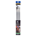 Long Handle Brush Flat Synthetic Hair Size 2 4 6 8 Set of 4pc